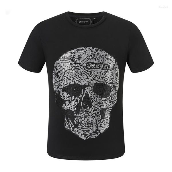 T-shirts pour hommes PLEINXPLEIN Original Brand T-shirt d'été pour hommes Hommes Street Casual Skulls Strass Shine Hip Hop Tops à manches courtes Tees