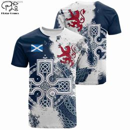 T-shirts voor heren PLstar Cosmos Mode Schotland-symbool 3D-print Zomer T-shirts voor heren/dames Vlag T-shirt met korte mouwen Hiphop Casual streetwear S8 L240304
