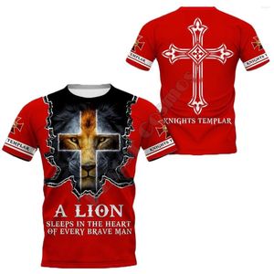 T-shirts pour hommes Plstar Cosmos Knight Templar Lion 3D T-shirt imprimé Harajuku Streetwear Hip Hop Hommes pour femmes Style à manches courtes-9