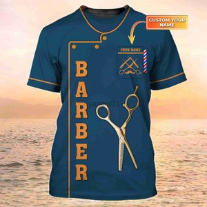 T-shirts pour hommes PLstar Cosmos Date Summer Mens T-shirt Barber Shop Nom personnalisé 3D Imprimé t-shirt Unisexe Casual Shirt Barber Uniform DW91 J230602