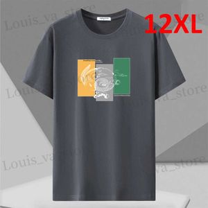 T-shirts masculins plus taille 10xl 12xl T-shirt hommes Men de slve court tshirt coton chemise à imprimé décontracté masculin
