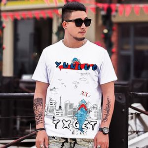 Camisetas de talla grande para hombre 4XL 5XL 6XL, camisetas grandes de verano a la moda para hombre, ropa de gran tamaño para hombre, camiseta de manga corta con estampado de dibujos animados 7XL