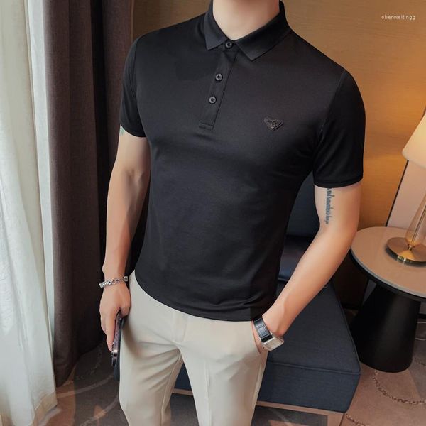 T-shirts pour hommes Plus Taille 4XL-M Été Luxe Polo à manches courtes pour hommes Vêtements 2023 Simple Business Formel Wear Slim Fit Casual Tees