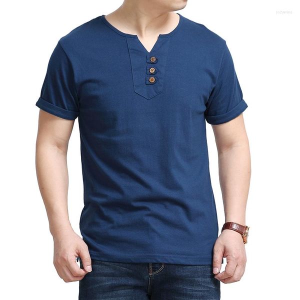 Camisetas de hombre de talla grande para hombre, camisa de gran tamaño para hombre, camiseta de manga corta con cuello en V de algodón, busto de 148 Cm, Hip Hop sólido