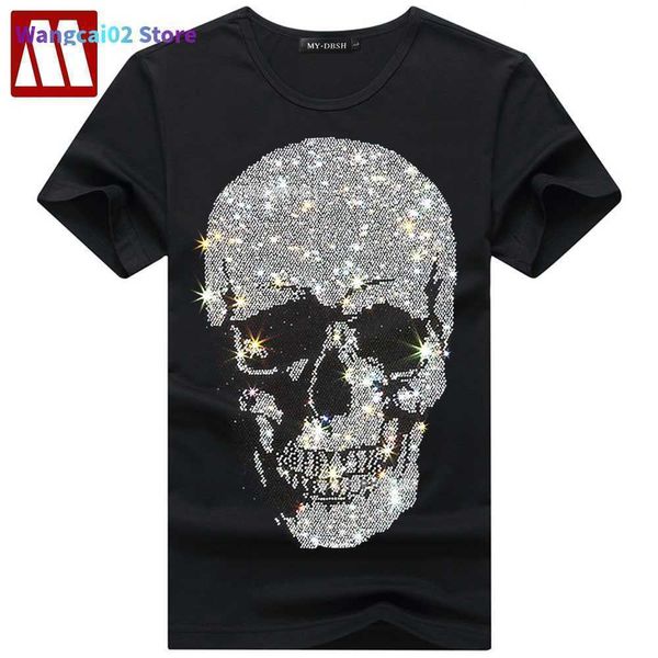 T-shirts masculins plus taille de crâne ramines thilets hommes vêtements d'été à manches courtes manche streetwear o cou mince tshirt mâle Calaveras Camiseta 020723h