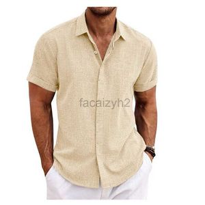 Camisetas para hombres más camisetas polos 2024 nueva camisa de lino para hombres de verano ropa de algodón sólido lino de manga corta camiseta de cuello de manga corta más camisetas