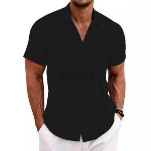 T-shirts masculins plus t-shirts Polos EBEY Sweat-shirt en vrac masculin en lin de coton de la plage de chemise à manches courtes pour hommes surdimension
