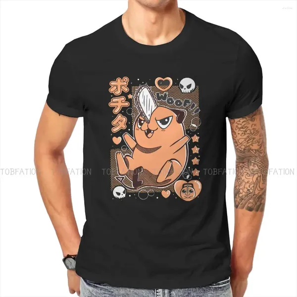 T-shirts pour hommes Pochita Art Tshirt pour la tronçonneuse masculine Vêtements Anime Novelty Polyester Shirt Soft Print Fluffy