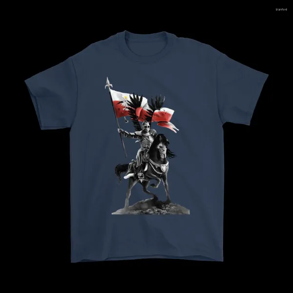 T-shirts pour hommes pologne cavalerie polonais ailé hussard chemise coton à manches courtes col rond T-shirt décontracté hommes haut