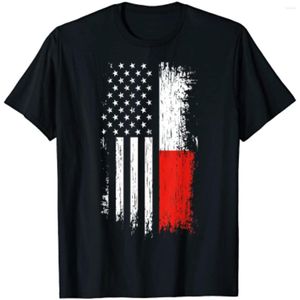 T-shirts pour hommes polonais drapeau américain fierté Pologne USA hommes chemise à manches courtes décontracté coton col rond été