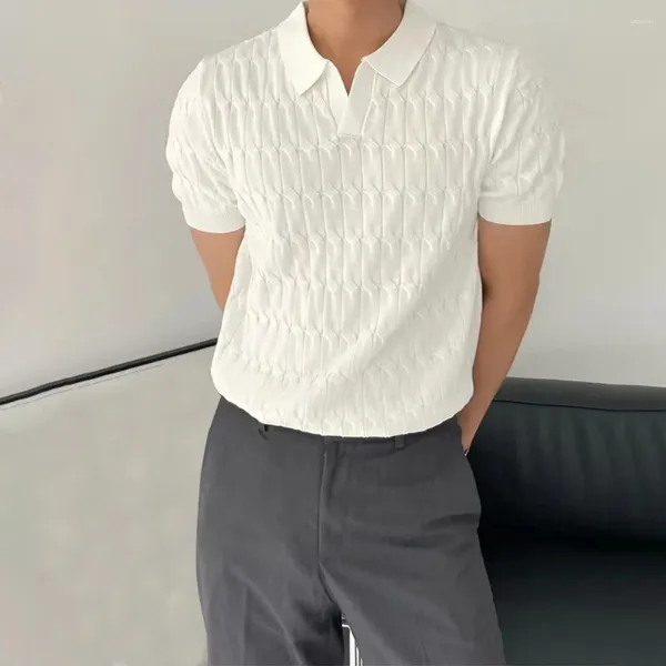T-shirts pour hommes Polo Hommes Vêtements de mode Style coréen Été Hauts à manches courtes