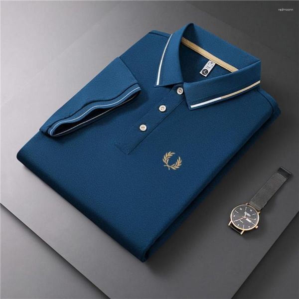 T-shirts pour hommes Polo brodé été et automne T-shirt à manches courtes haut tendance marque tendance affaires décontractées