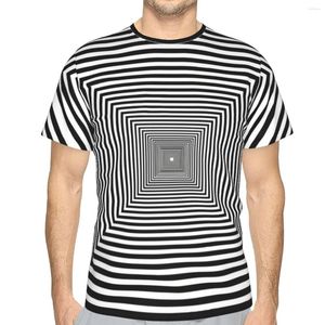 Camisetas de hombre Camisetas de poliéster Cuadrados ópticos Distintivo Homme Camisa delgada Hipster Ropa