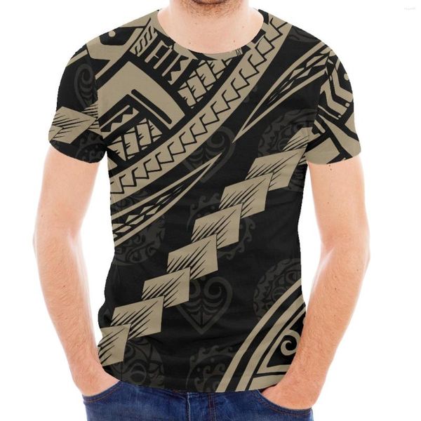 T-shirts pour hommes tribu polynésienne dessins imprimer Style hawaïen Sport d'été chemise cintrée luxe hommes à manches courtes T-Shirt