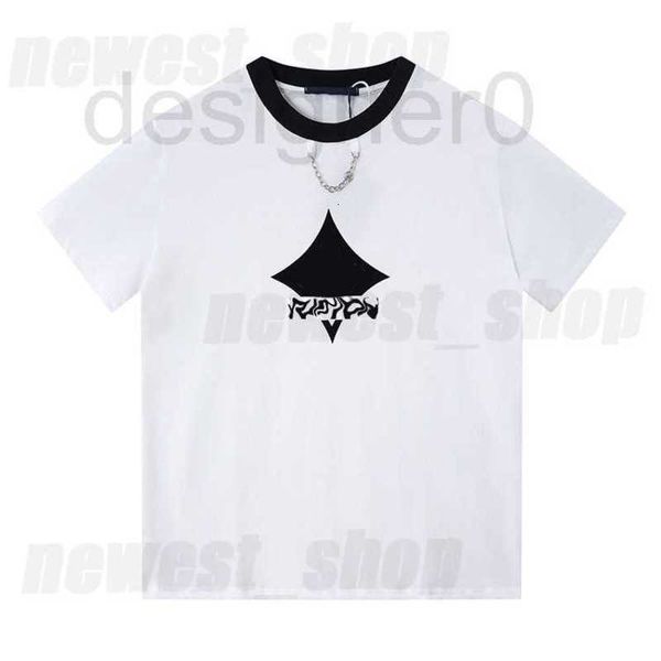 Camisetas para hombres Diseñador popular Mensor para hombres Camiseta Camiseta de lujo Circle clásico Paris Carta de metal estampado Camas blancas Black White Clothing Simple Tee Top 7RJ1