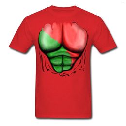 Heren t shirts portugal vlag gescheurde spieren t-shirt grappig o nek 2023 modemannen top tee aankomst shirt