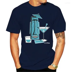 T-shirts pour hommes Posterpop Shag Turquoise Tiki Drink T-shirt Bleu Marine 2023 Arrivée Hommes Chemise Manteau Vêtements Hauts