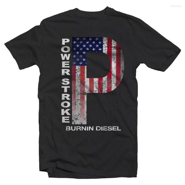 T-shirts pour hommes Power Stroke USA Powerstroke Car Auto T-shirt Hommes Col rond Manches courtes Coton Tee Shirt Cool Fashion Tops Vêtements