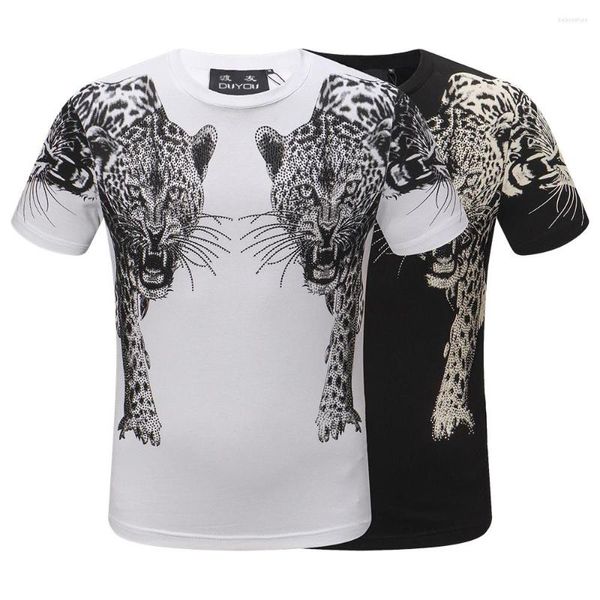 Hommes T-shirts PPFRIEND Marque Court D'été Hommes T-shirt Confortable Respirant Noir Blanc Chemise Homme De Mode Coton T-shirt Crâne Motif