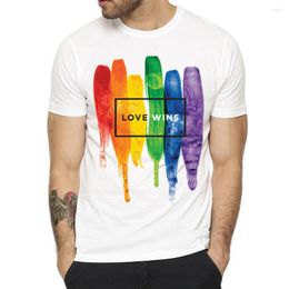 Camisetas para hombre Pride Lgbt Gay Love Lesbian diseño de arco iris estampado camisetas para hombre y mujer verano Casual es camiseta ropa Unisex