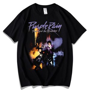 Camisetas para hombre Príncipe Púrpura Lluvia y la revolución Camiseta Emo Punk Camisas Rock Hippie Hombres Camisetas de gran tamaño Goth Gothic Tee283O