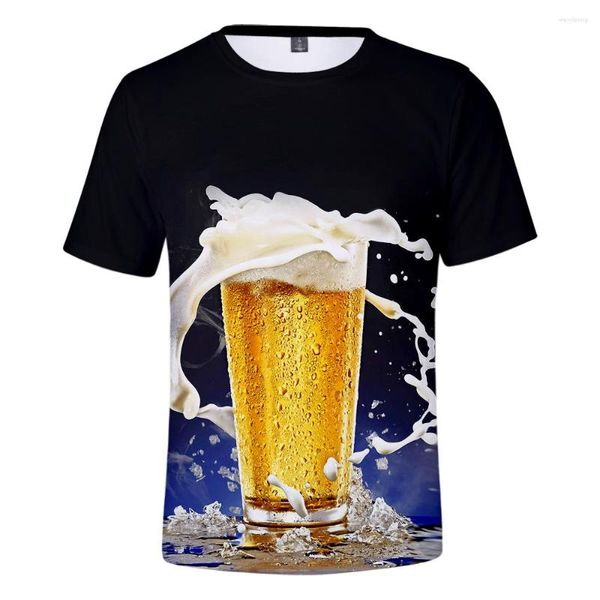 Camisetas para hombre con estampado de Beer Day en 3D, camisetas para hombre y mujer, camiseta de verano de manga corta Harajuku, ropa de moda