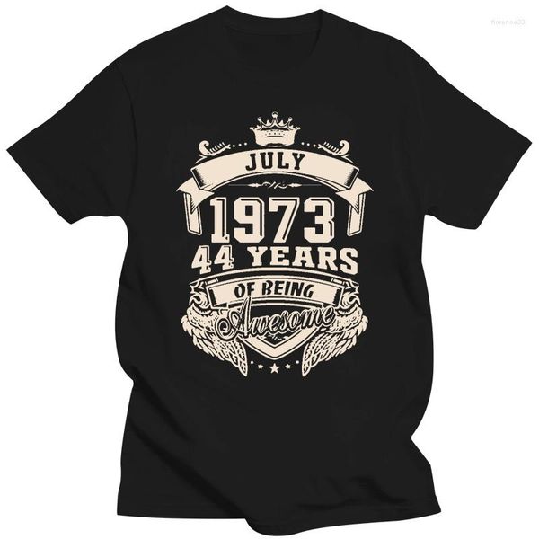 T-shirts pour hommes Imprimé en juillet 1973 Tshirt pour hommes de base solide solide garçon fille courte-manche de haute qualité