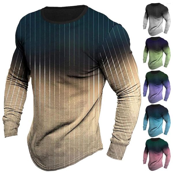 Camisetas para hombre, camisa de manga larga con cuello redondo informal a la moda estampada, calcetines para hombre, conjunto de regalo para hombre grande