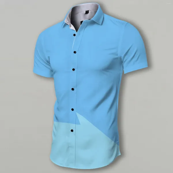 T-shirts pour hommes imprimés à manches courtes chemise à manches maison vacances avec poche décontracté boutonné rides dame mode
