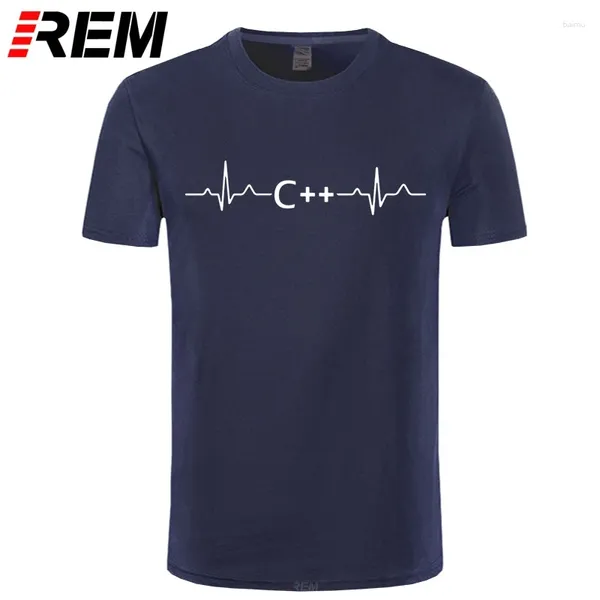 Camisetas para hombre programación Heartbeat C Lauguage Hacker camisa programador científico Jave hombres verano manga corta Camiseta de algodón camisetas únicas
