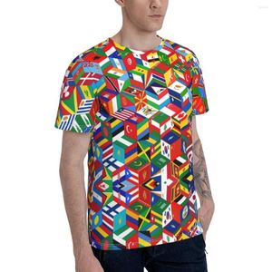 T-shirts pour hommes Promo plus de 100 drapeaux des pays monde T-shirt cadeau international décontracté graphique humour R333 hauts t-shirts