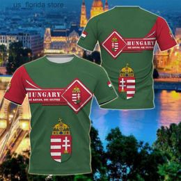 Camisetas para hombres Orgulloso de la bandera de Hungría Camiseta para hombres Patriótico Ungarn Budapest Emblema Camiseta Tops unisex Camisetas Moda Strt Short Slve Y240321