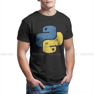 T-shirts voor heren trotse python-ontwikkelaar hipster polyester t-shirts computersoftware programma enginr mannelijke harajuku tops t shirt o nek t240425