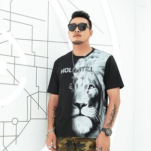 Heren t Shirts Punk Style Hight Street Men 3D Animal Lion Print T -shirt Harajuku Casual Cartoon Unisex Deserve zomer Persoonlijkheid Hip Hop Top