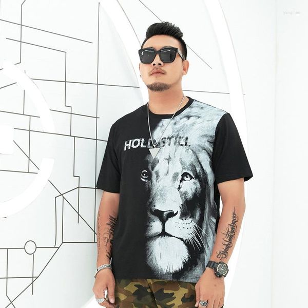 Camisetas para hombres Estilo punk Hight Street Hombres 3D Animal Lion Print Camiseta Harajuku Casual Dibujos animados Ropa unisex Personalidad de verano Hip Hop Top