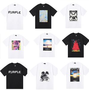 T-shirts voor heren Purple Designer Mens Shirt Brand Men Dames Europeaan en Amerikaanse losse straatoverhemden T Size S/M/L/XL