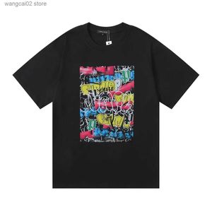 T-shirts hommes T-shirts violets hommes femmes meilleure qualité graffiti couleur imprimé court t-shirt Strrtwear T240401