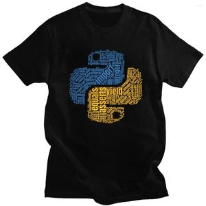 T-shirts pour hommes Python programmeur T-Shirt pour hommes coton développeur programmation codeur codage t-shirt hauts vêtements graphiques