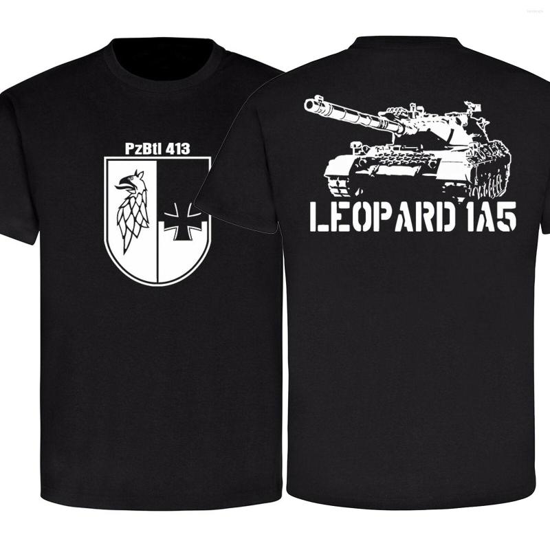 Men's T Shirts PzBtl 413 Leo 1A5 Tank Battalion Bundeswehr Leopard T-Shirt. Summer Cotton Short Sleeve O-Neck Mens Shirt S-3XL