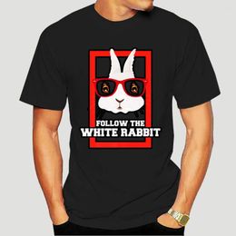 T-shirts masculins Qanon-camiseta divertida de dibujos animados para hombre y mujer camisa unisex moda conejo bllanco 6673x env￭o grais