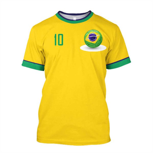T-shirts pour hommes Qatar Brésil Maillot de Football Homme Manches Courtes Brésil Drapeau Maillot de Football Unisexe Football T-Shirt Homme Sport Running Fitness T230103
