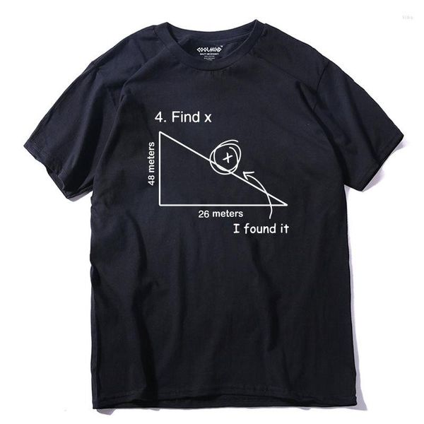 Camisetas para hombre QI0213A, camiseta de algodón de manga corta con cuello redondo y estampado de matemáticas para hombre, camiseta holgada informal estilo callejero