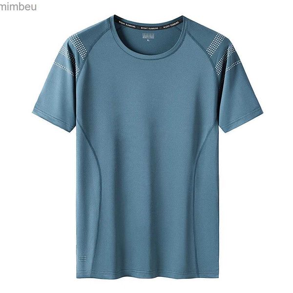 T-shirts pour hommes Quick-Dry Gym Sports Streetwear Mode surdimensionné 7XL 8XL 9XL T-shirt Bleu Blanc pour 2023 Été Manches courtes Top Tees TshirtL240110
