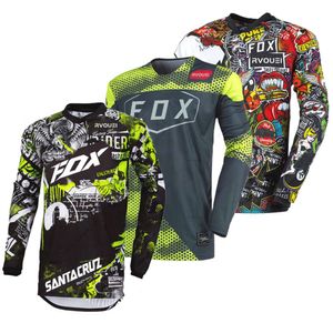 T-shirts masculins Jersey de motocross sec rapide pour les hommes en descente BMX VTT VILLE CHIRTSRVOUEI FOX ENDURO CICLISMO HOMBRE F95D