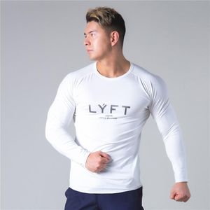 T-shirts voor heren Sneldrogend Skinny Slanke Running Sport Lange Mouwen T-shirt Shirts Gym Fitness Training Elastische Mannen Mannelijke Jogging Training Tee Shirts Top