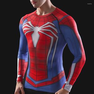 T-shirts pour hommes à séchage rapide été imprimés en 3D T-shirts hommes Raglan chemise de compression à manches longues Costume Cosplay Crossfit Fitness hauts d'entraînement