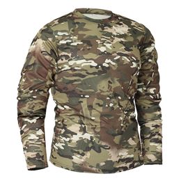 T-shirts voor heren Sneldrogende camouflage Lange mouwen T-shirts Outdoor Ademend militair tactisch t-shirt Mannen Jagen wandelen Camping Kleding 230130