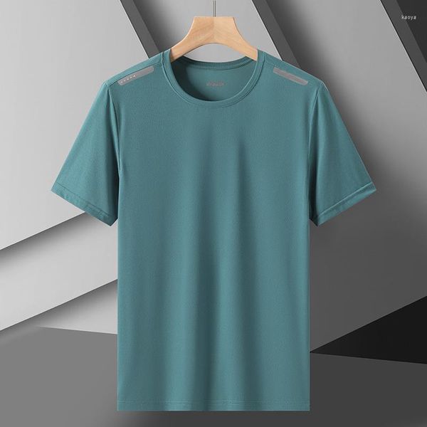 T-shirts à séchage rapide pour hommes, manches courtes, col rond, respirant, Fitness, course à pied, sport extensible, 2024