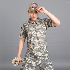 Hommes T-shirts Séchage Rapide Chemise Tactique Hommes D'été Militaire Camouflage T-shirt Mâle Respirant À Manches Courtes S-5XL