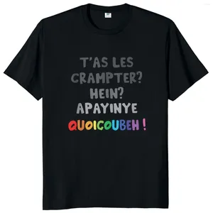 T-shirts voor heren Quoicoubeh Apayinye T-shirt Franse tekst tienerhumor jongens grafisch zomer O-hals unisex katoenen tops EU-maat